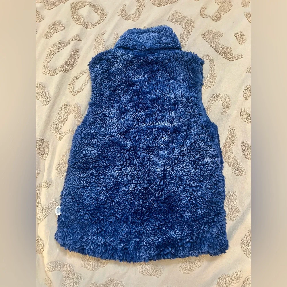 💥 2/$15!! Simply Southern Navy Fleece Sherpa Zip-Up Vest 💙 - Picture 3 of 6